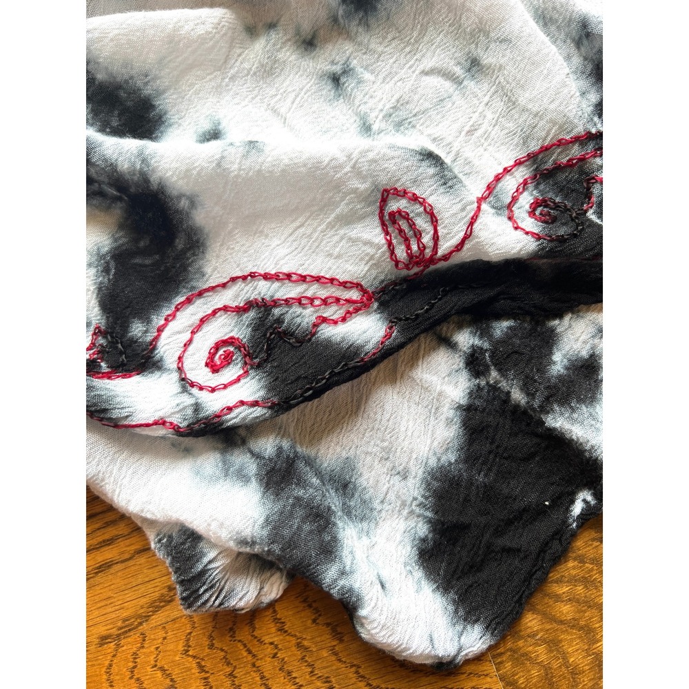 Seven Islands Dress One Size Tie Dye Embroidered Coverup Light Handkerchief Boho - Picture 8 of 9